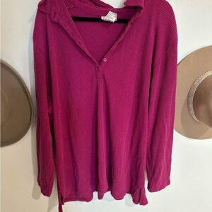 Oversized vintage collared waffle shirt 3X